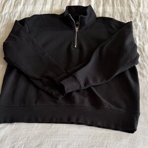 H&M Men's Black Half-Zip Pullover Sweater, M